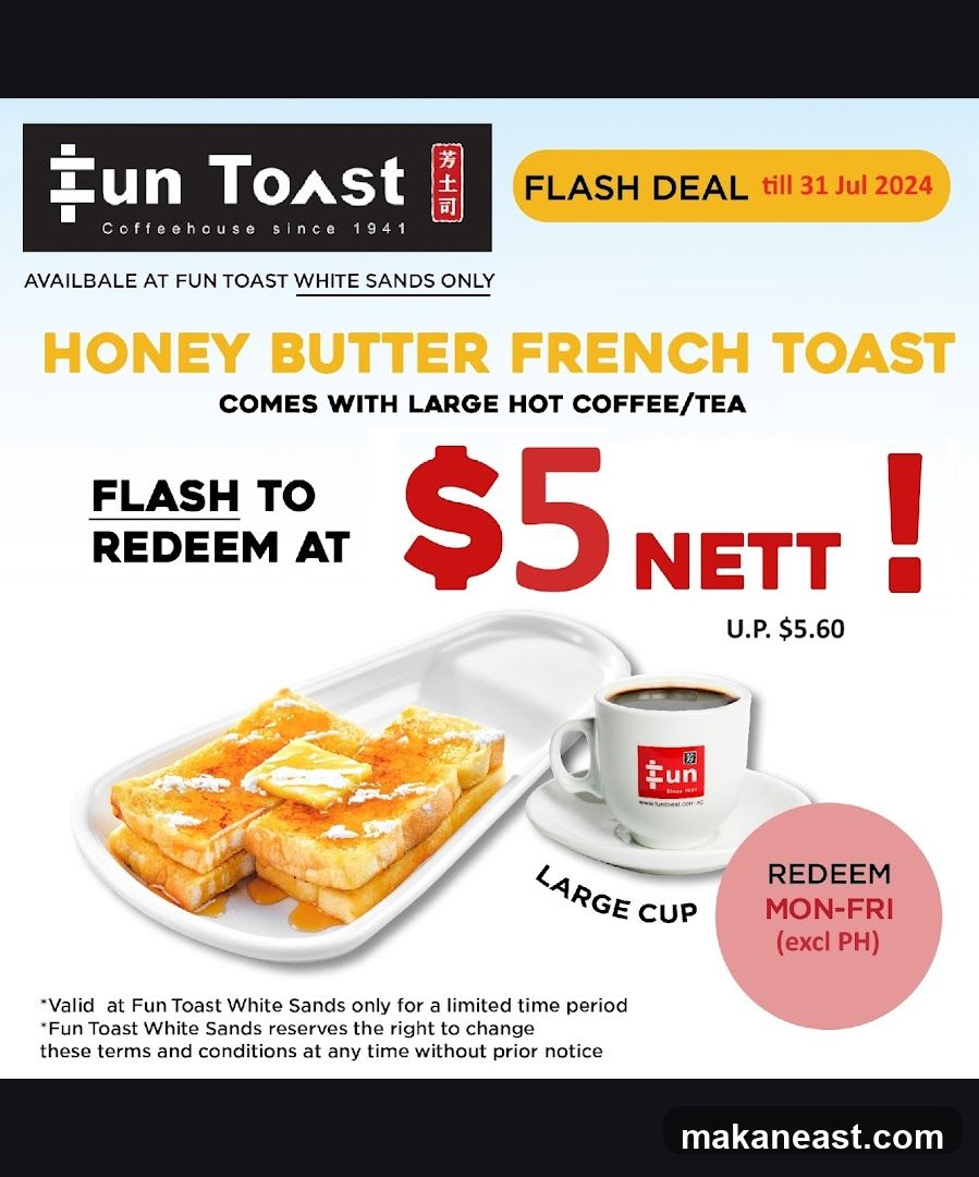 Flash Deal: Honey Butter French Toast with Coffee/Tea