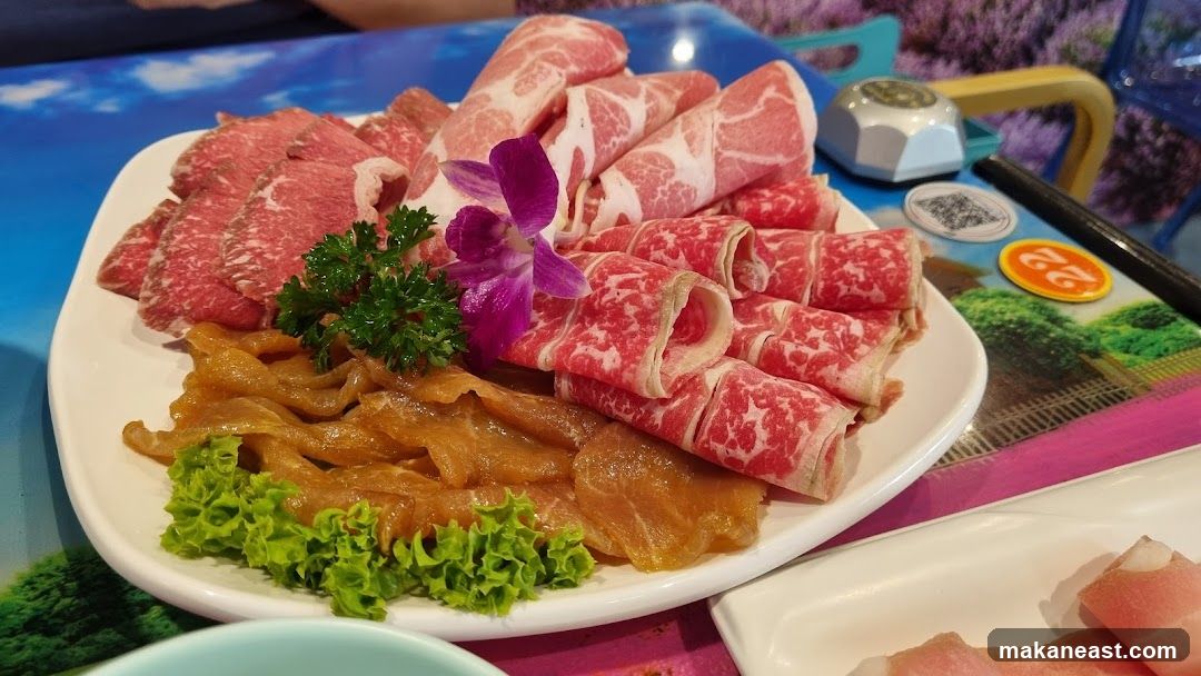 Platter of thinly sliced meats