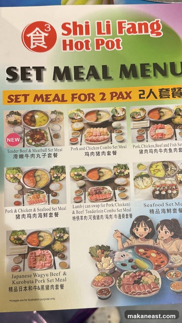 Shi Li Fang Hot Pot Set Meal Menu