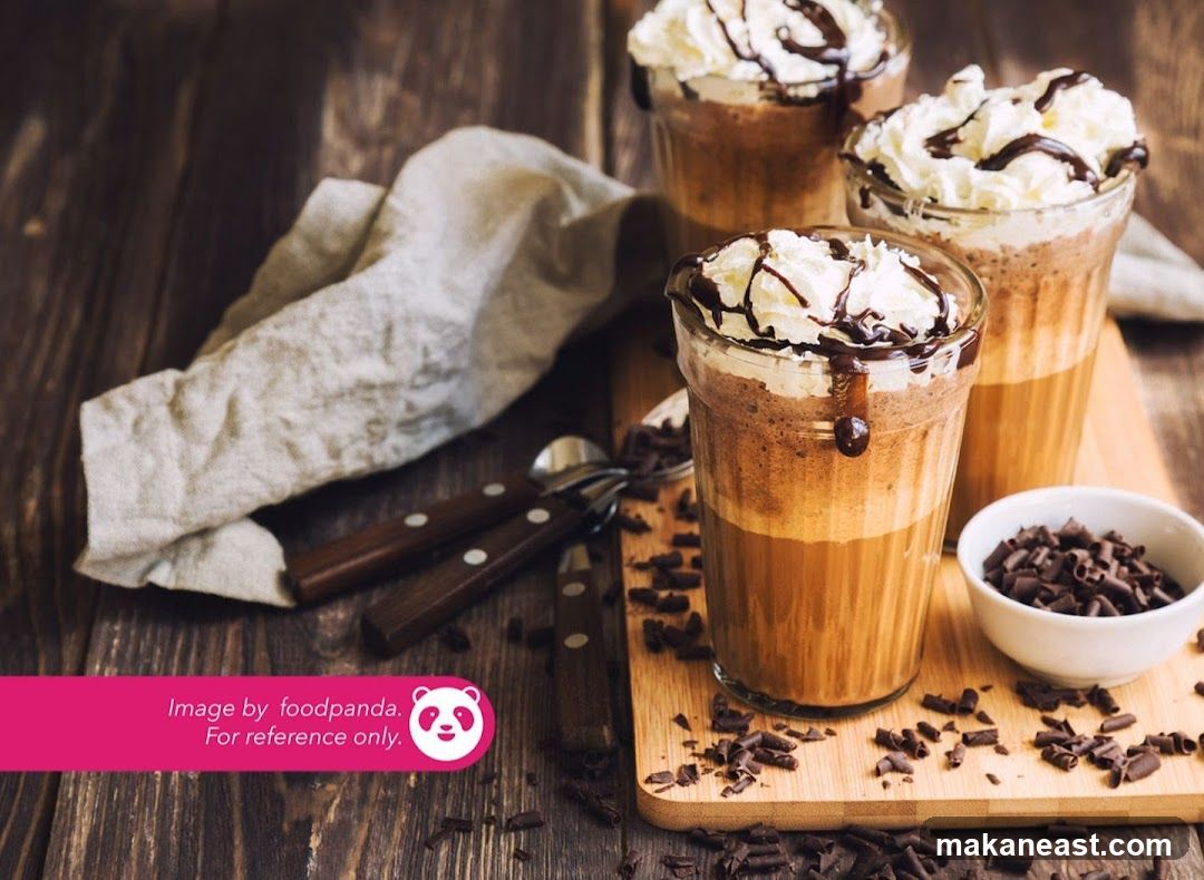 Iced Coffee with Whipped Cream and Chocolate Shavings