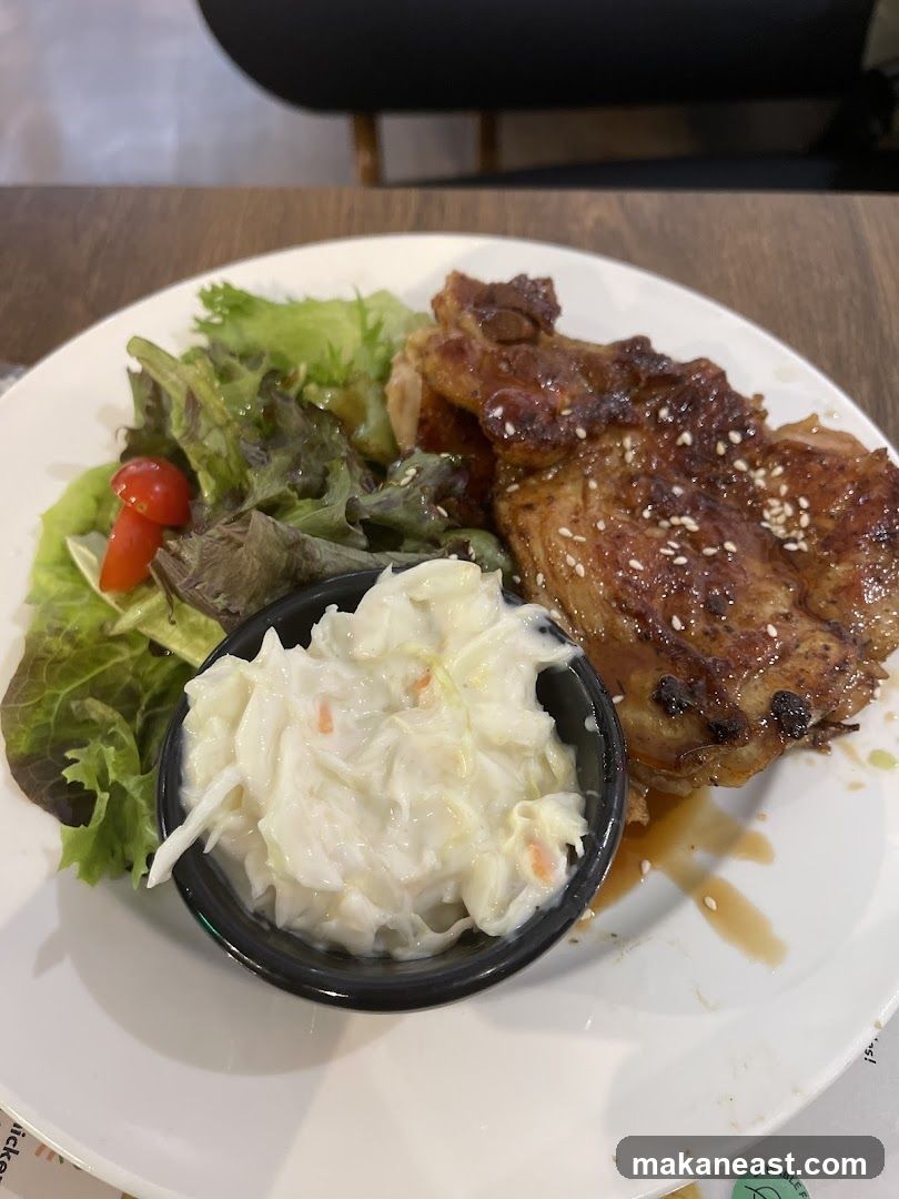 Grilled Chicken with Salad and Coleslaw