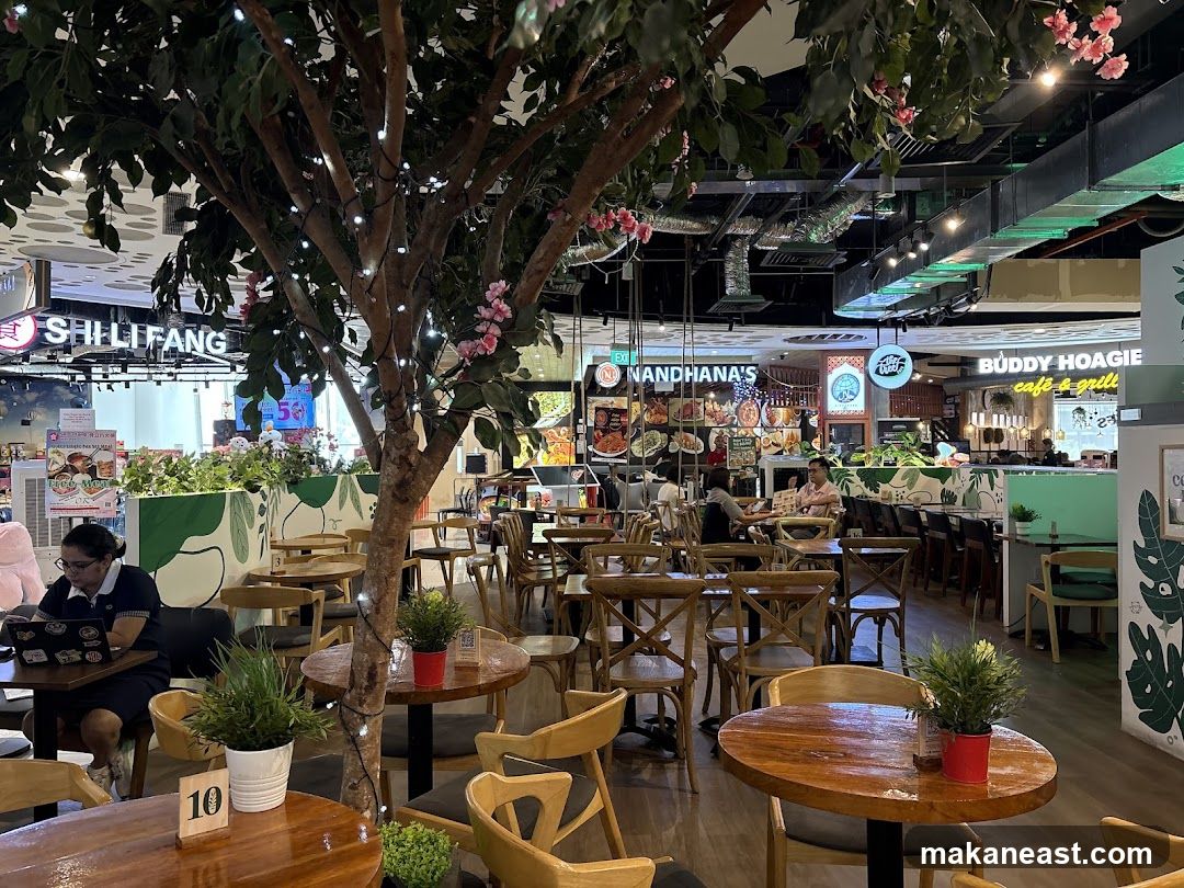 Indoor food court with seating