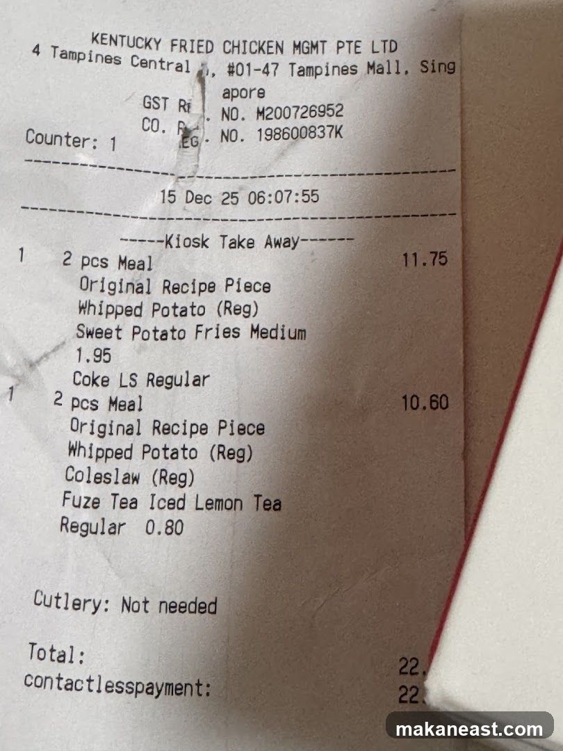 KFC Receipt