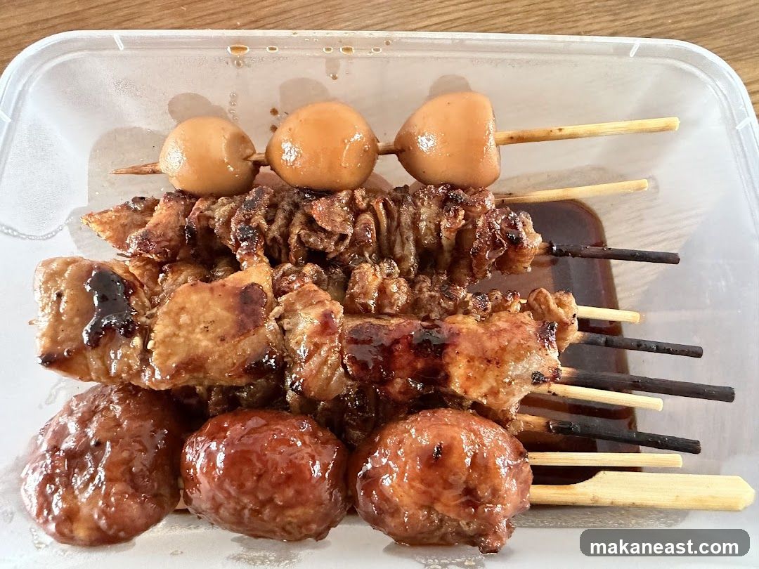 Skewers with Meat and Quail Eggs