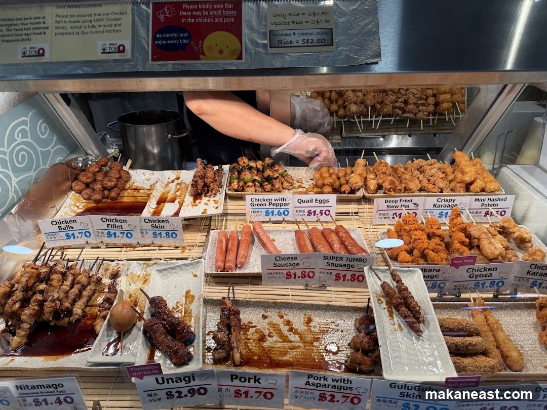 Assorted Skewers and Fried Foods