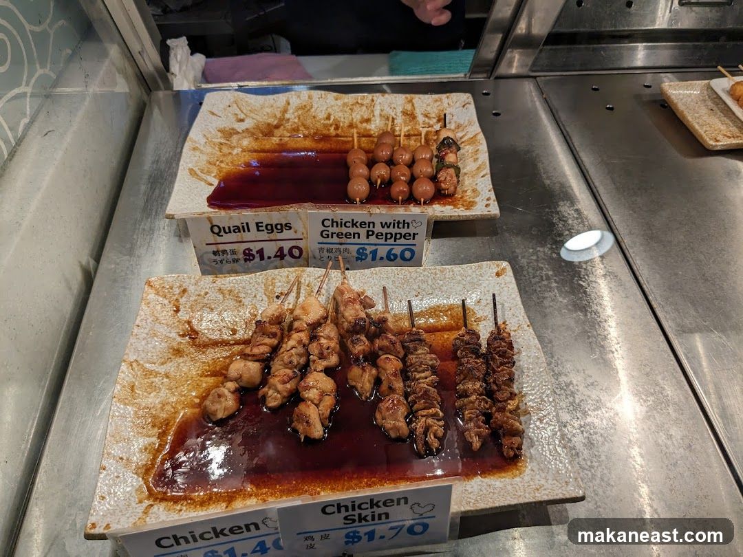 Skewers of food