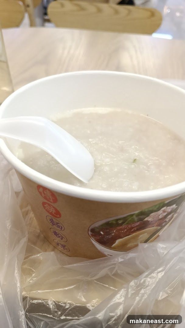Congee in a To-Go Cup