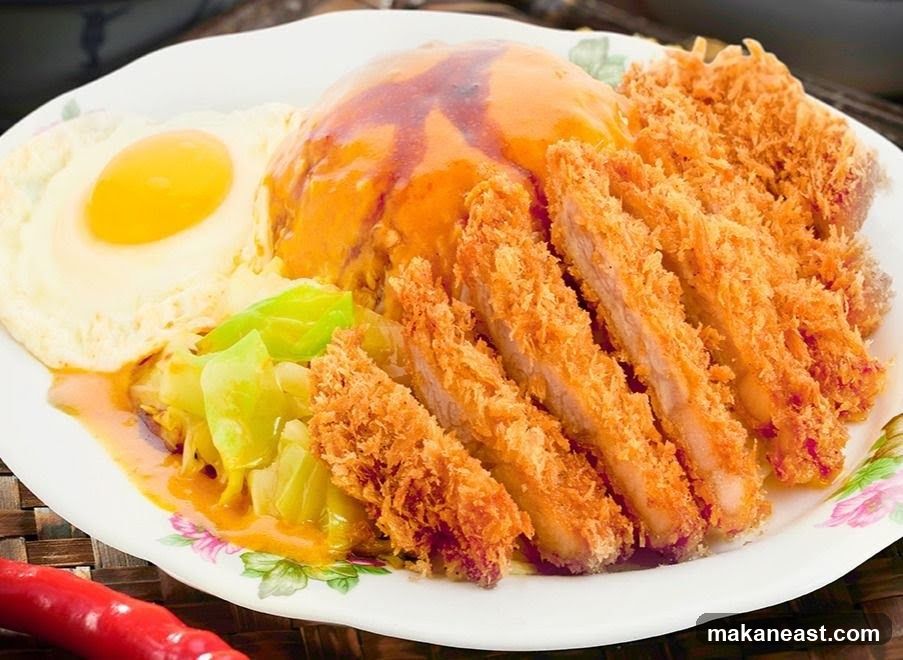 Pork Cutlet with Rice and Fried Egg