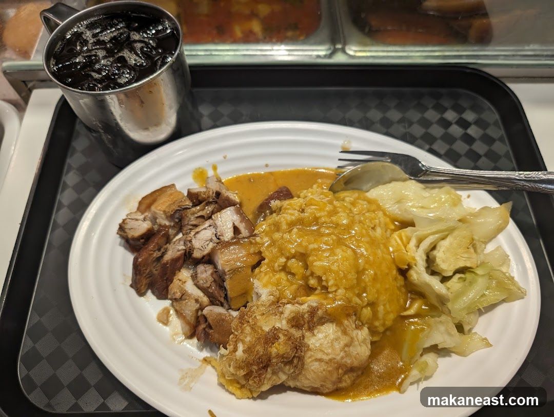 Plate of food with drink
