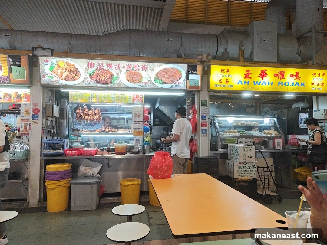 Food Stall with Roasted Meats and Rojak