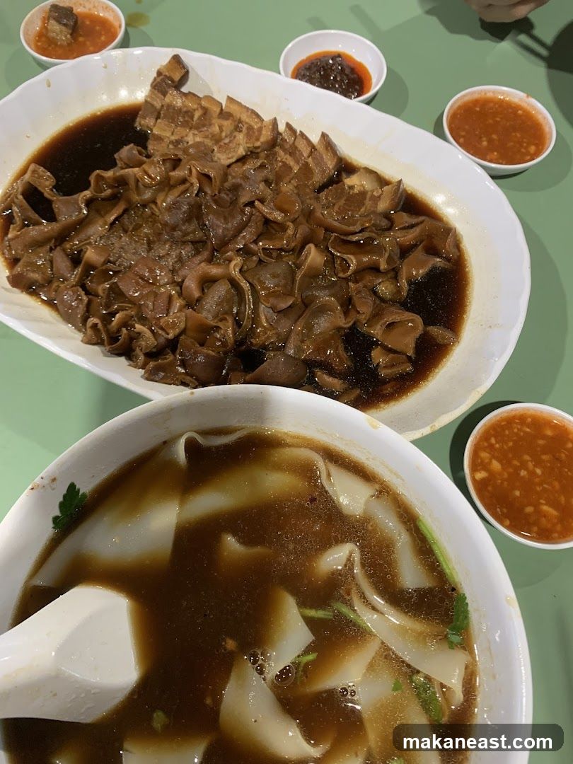 Braised Pork and Intestines with Noodles