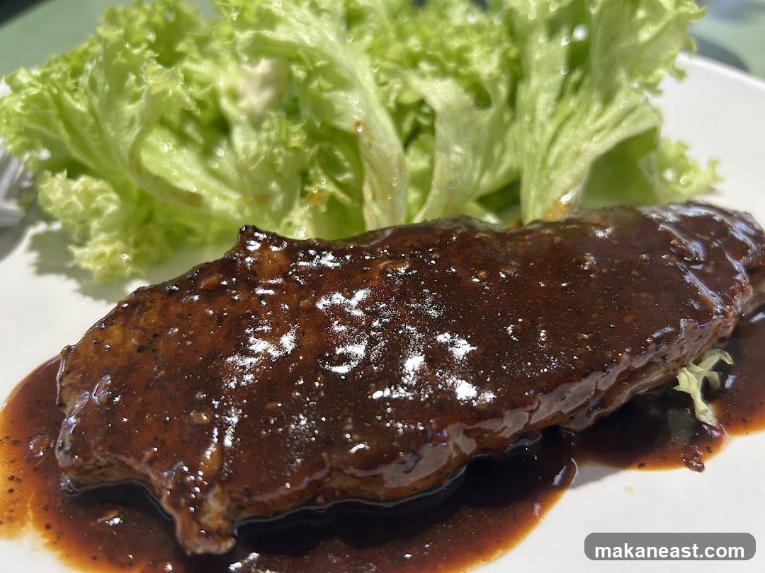 Steak with Sauce and Lettuce