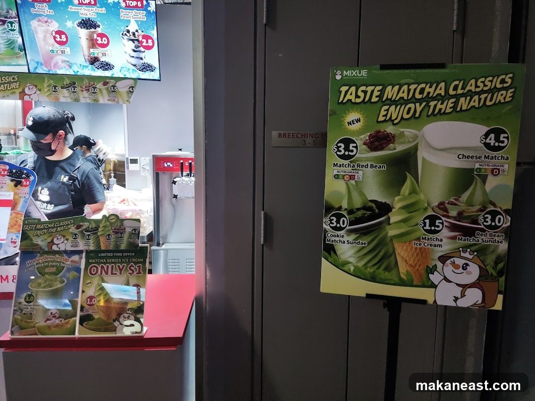 Matcha Drinks and Ice Cream Menu