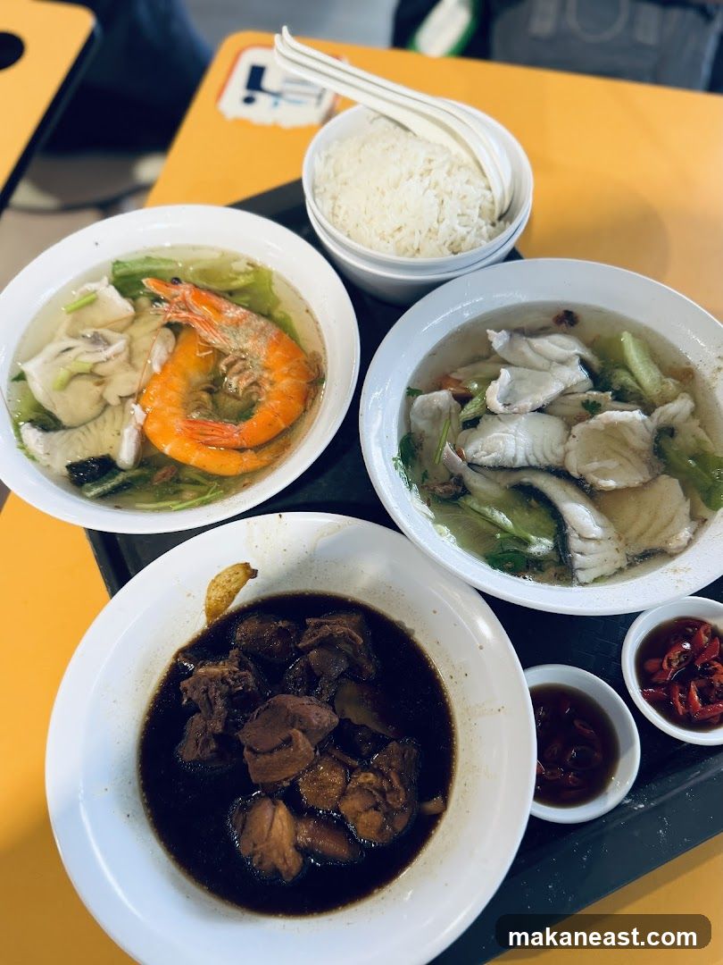 Meal with Rice and Soup