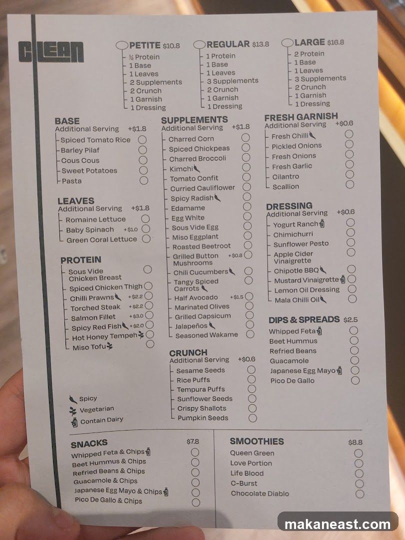 CLEAN Menu