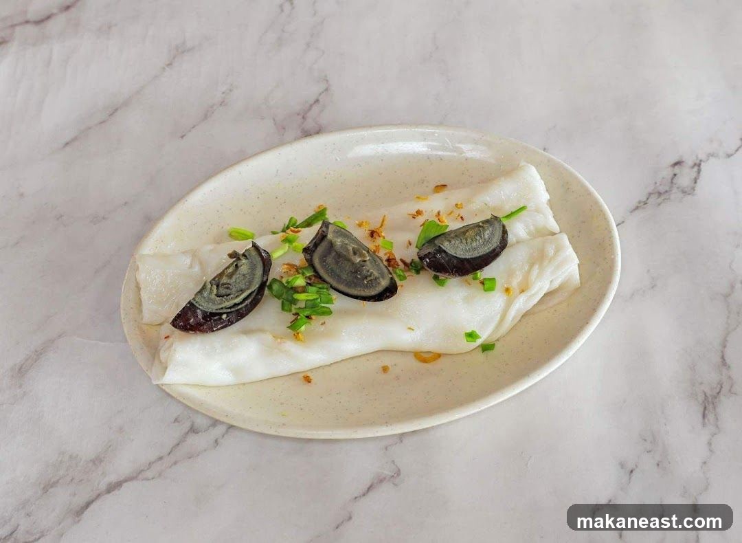 Steamed Rice Rolls with Century Egg