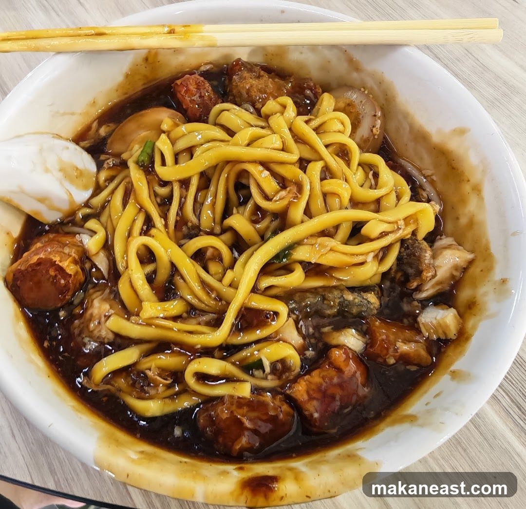 Noodles with Gravy and Toppings