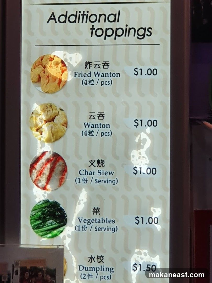 Additional toppings