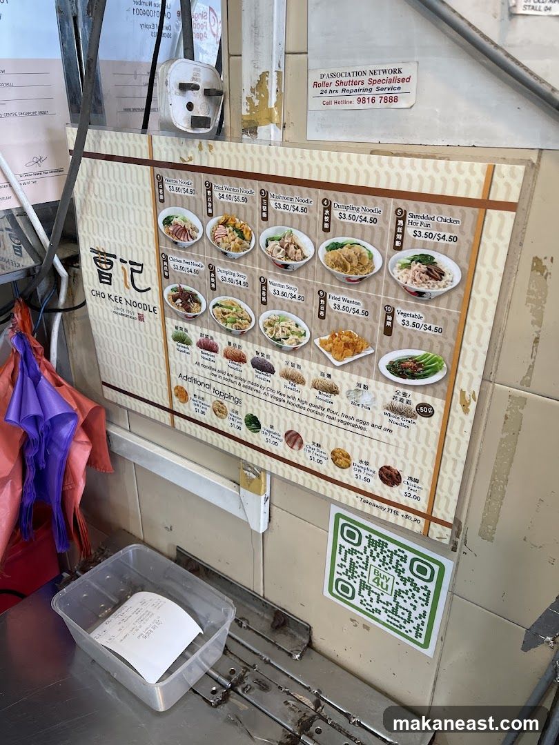 Cho Kee Noodle Menu