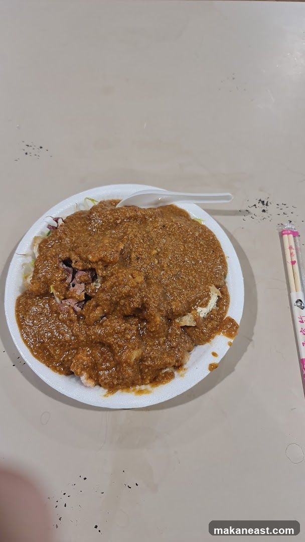 Plate of Food with Peanut Sauce