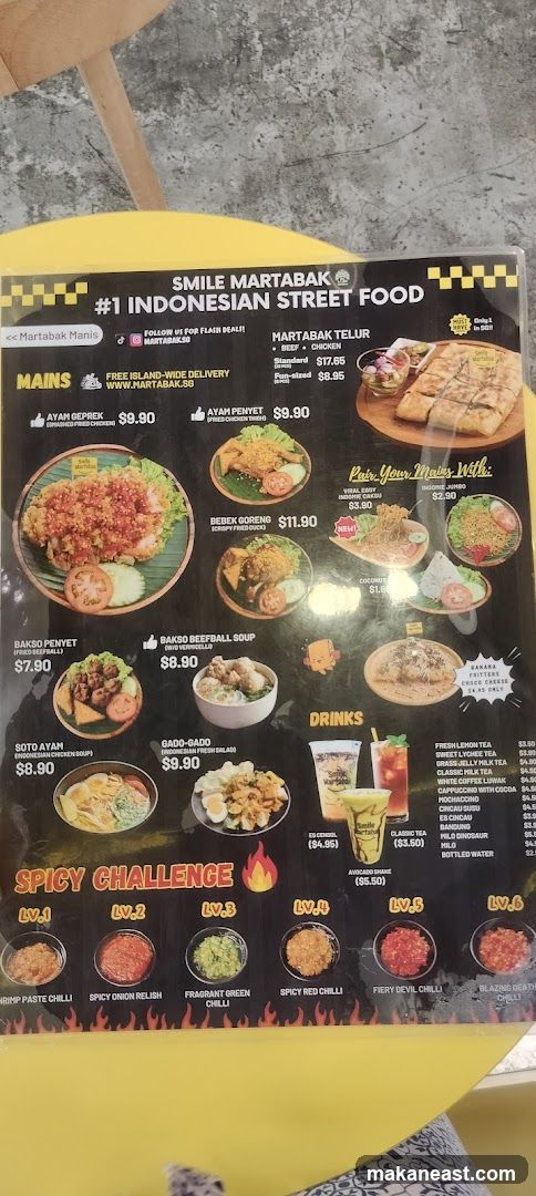 Smile Martabak Menu