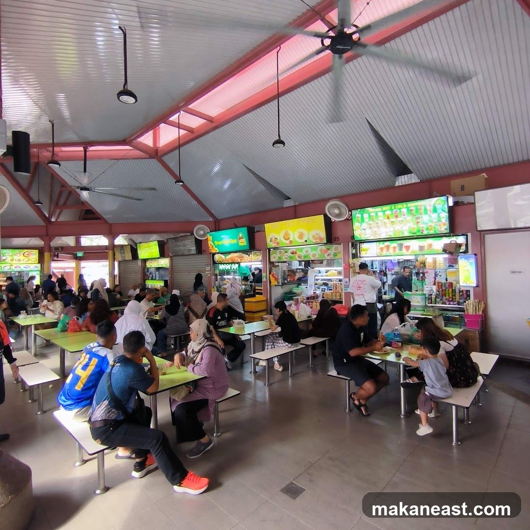 Food court with many patrons
