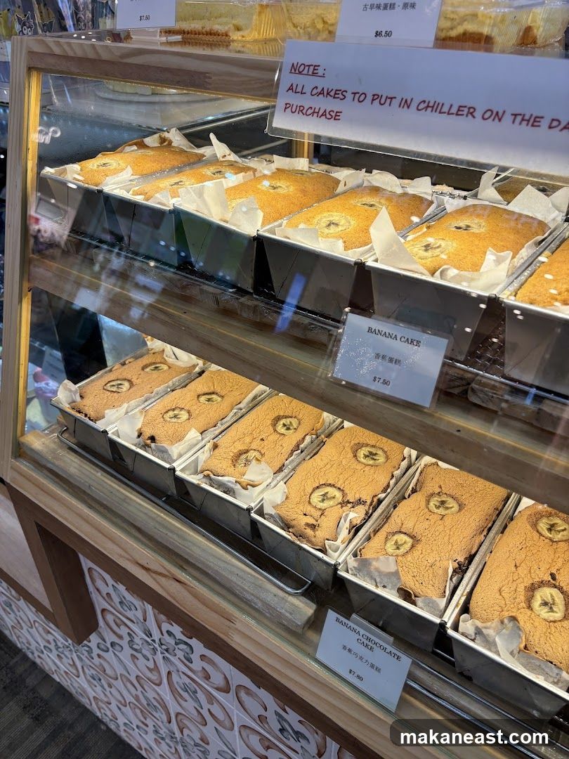 Cakes in a Display Case
