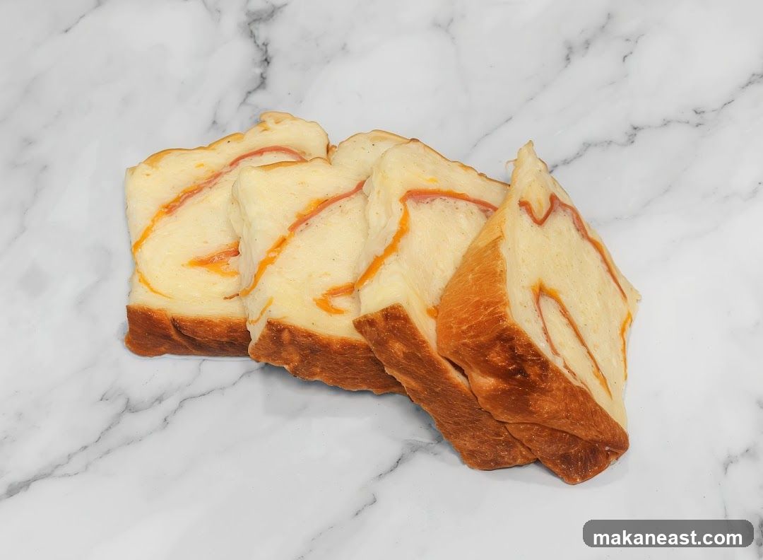 Sliced Bread with Ham and Cheese