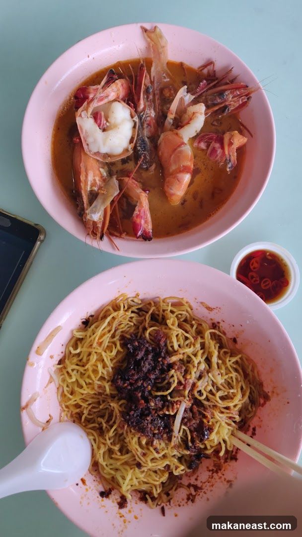 Noodles and Prawns