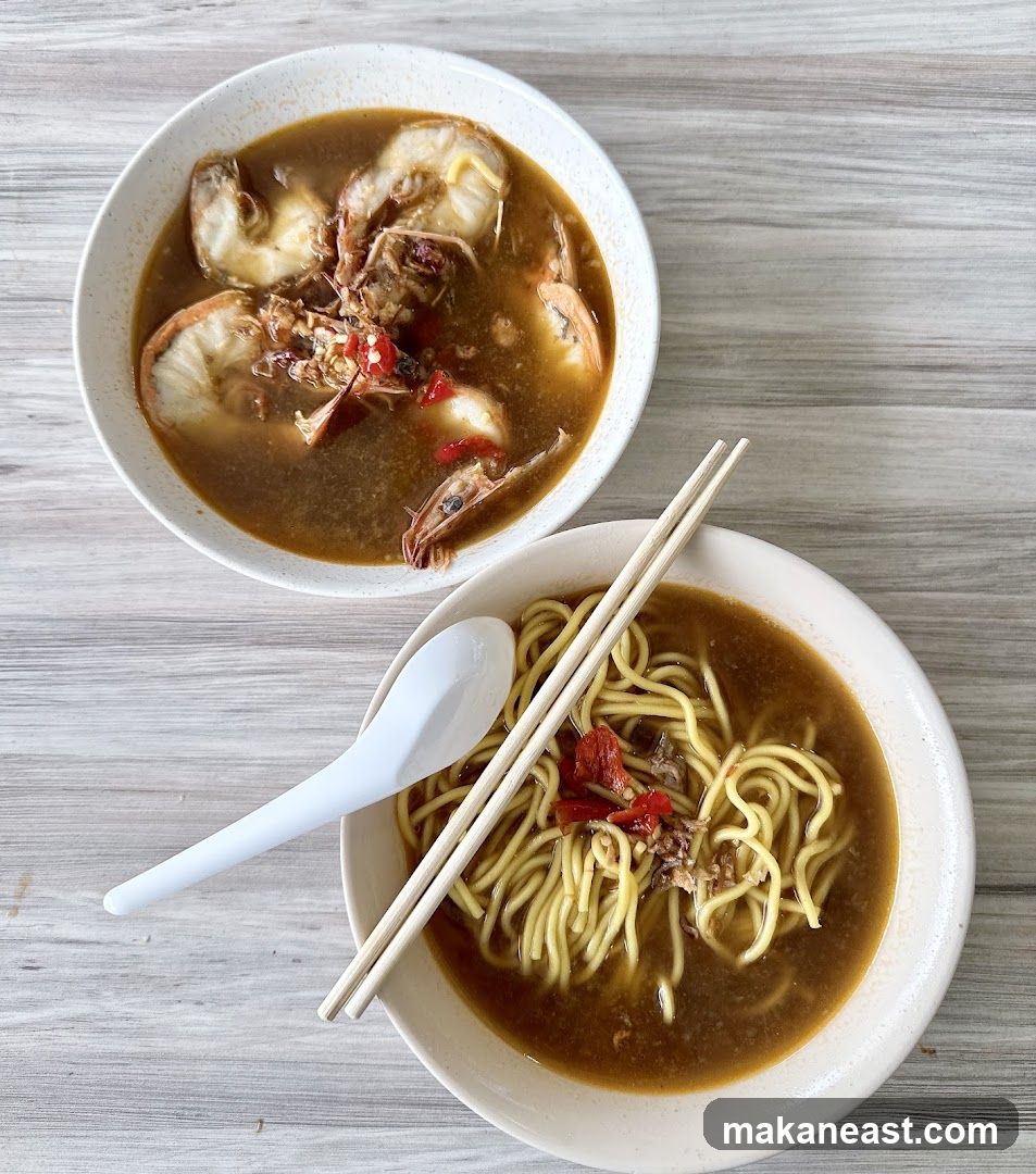Two bowls of noodle soup