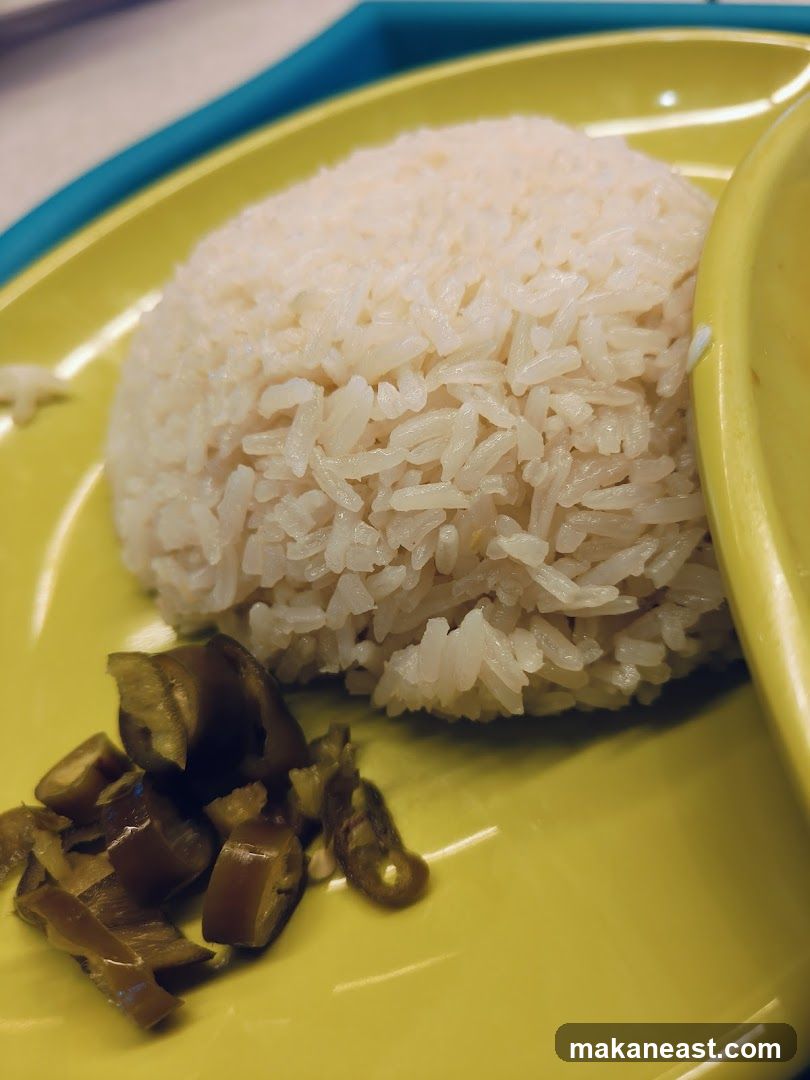 Steamed Rice with Pickled Jalapenos