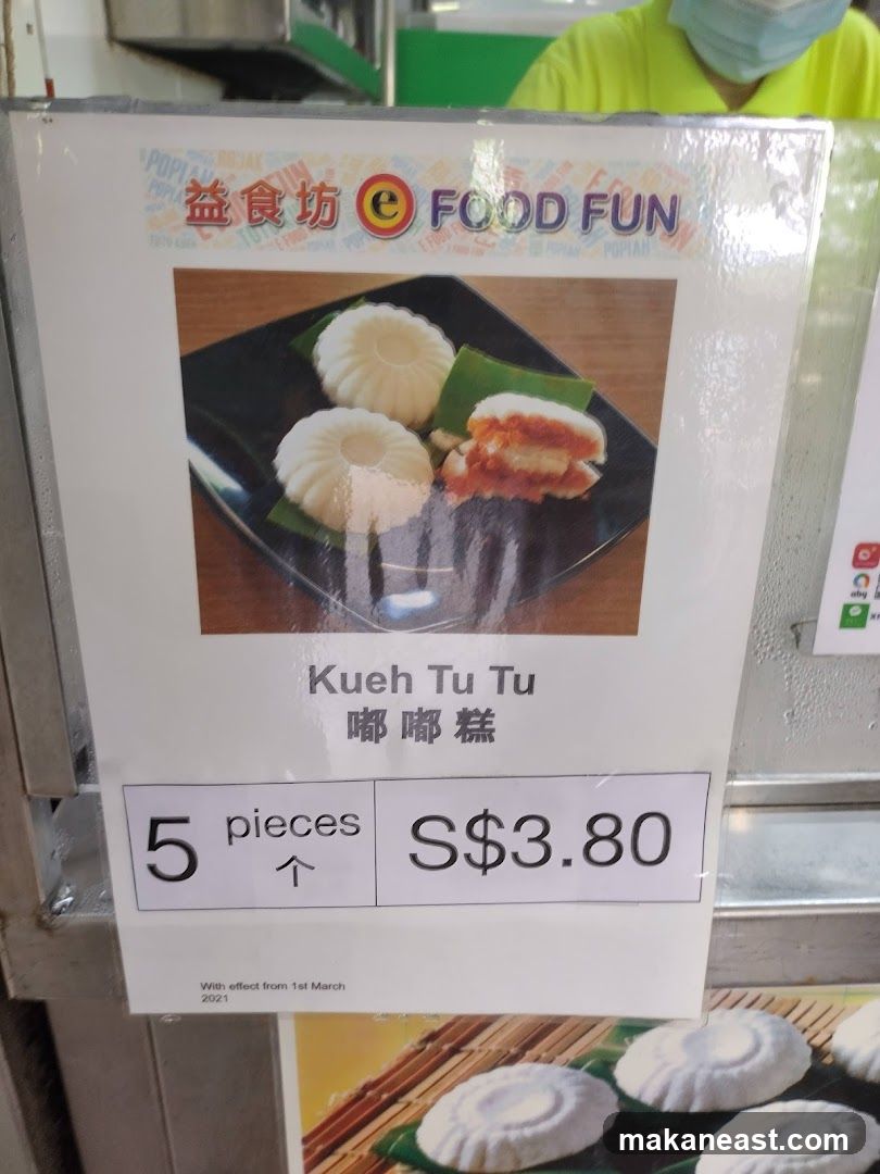 Kueh Tu Tu Menu
