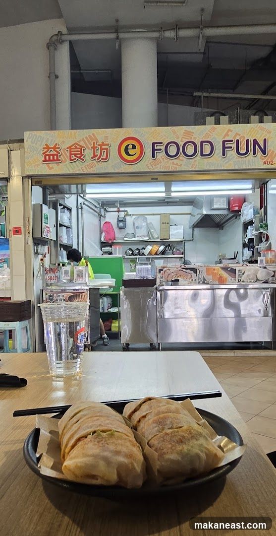 Food stall with food and drink