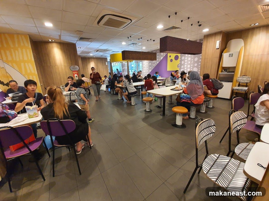 Busy fast food restaurant interior