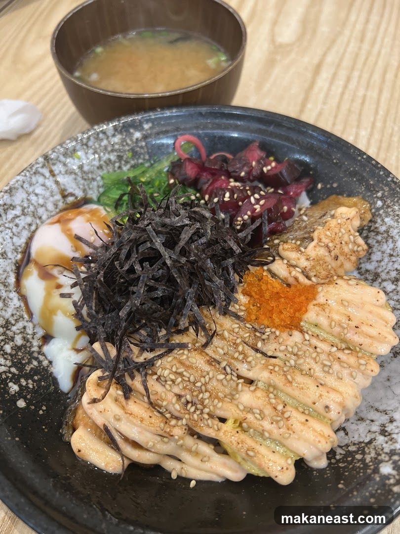 Salmon Donburi with Miso Soup