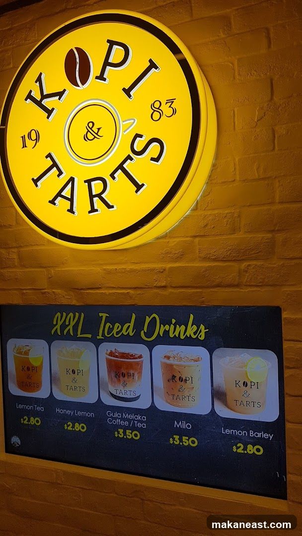 Kopi & Tarts XXL Iced Drinks Menu