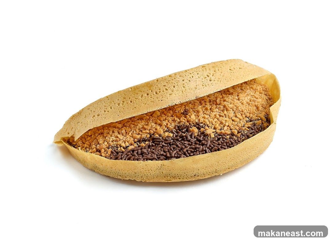 Martabak Manis with Peanuts and Chocolate Sprinkles