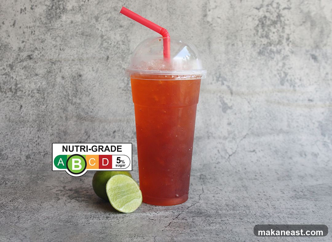Iced Tea with Lime and Nutri-Grade Label