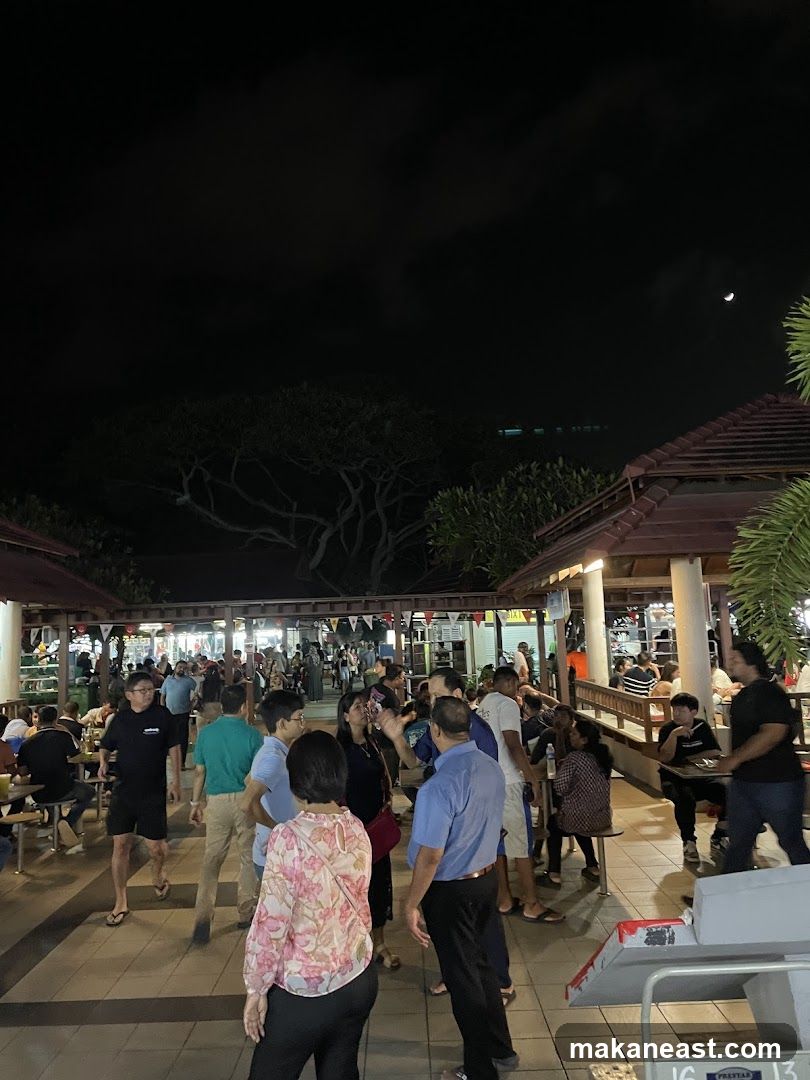 Outdoor Food Court at Night