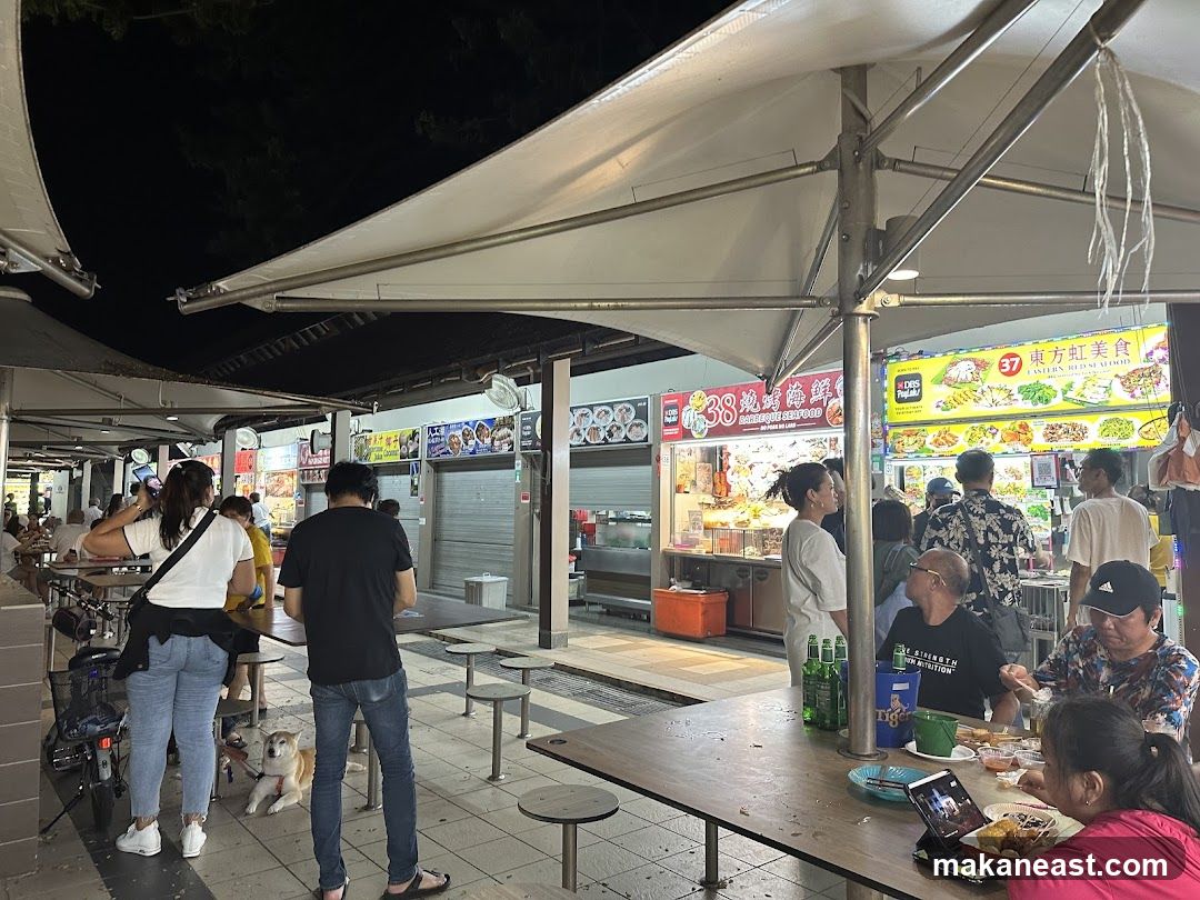 Outdoor Food Stalls at Night