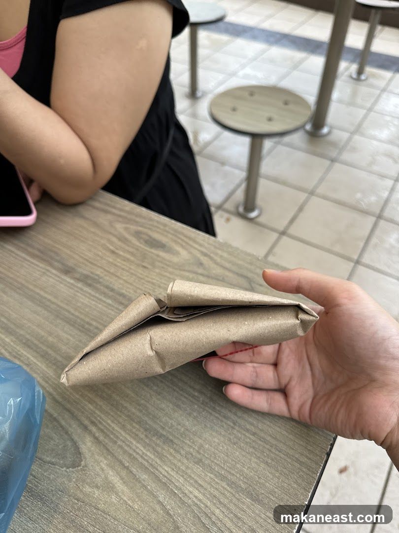 Food wrapped in brown paper