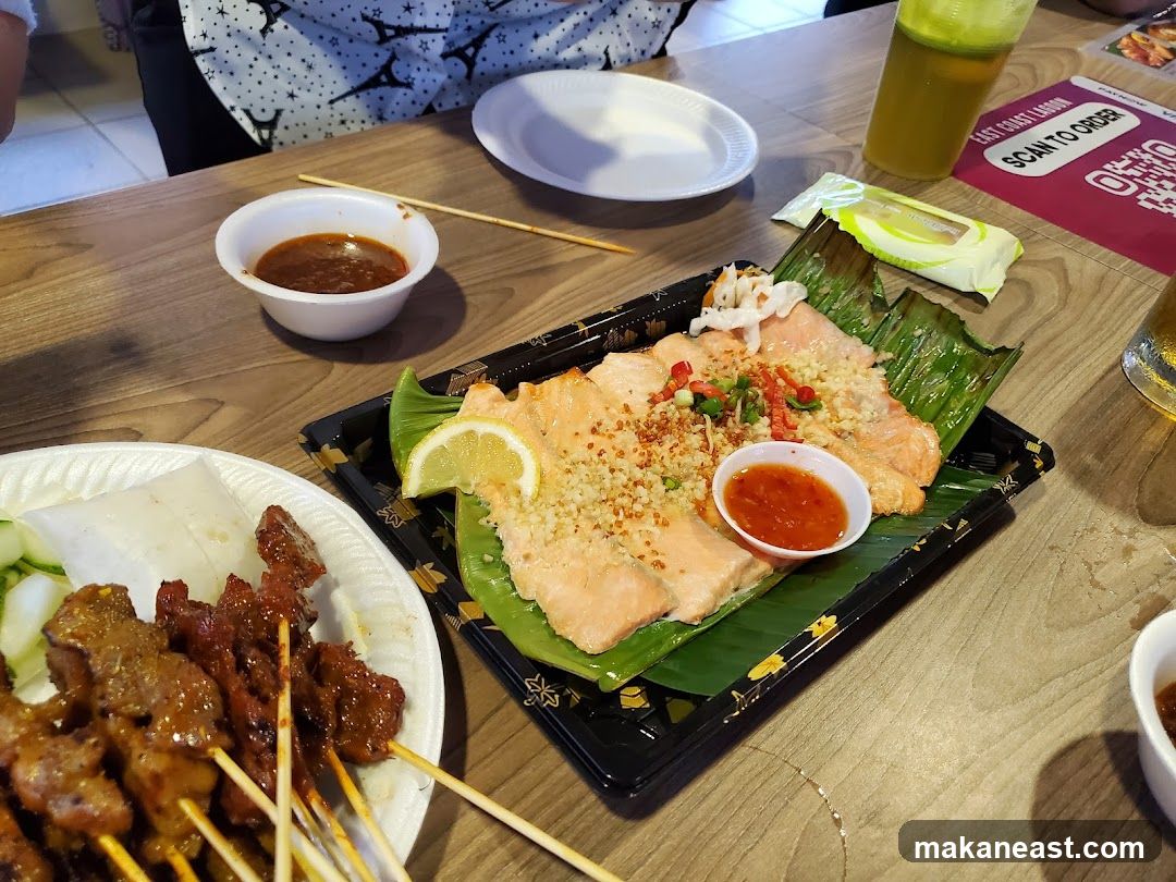 Salmon and Satay Platter