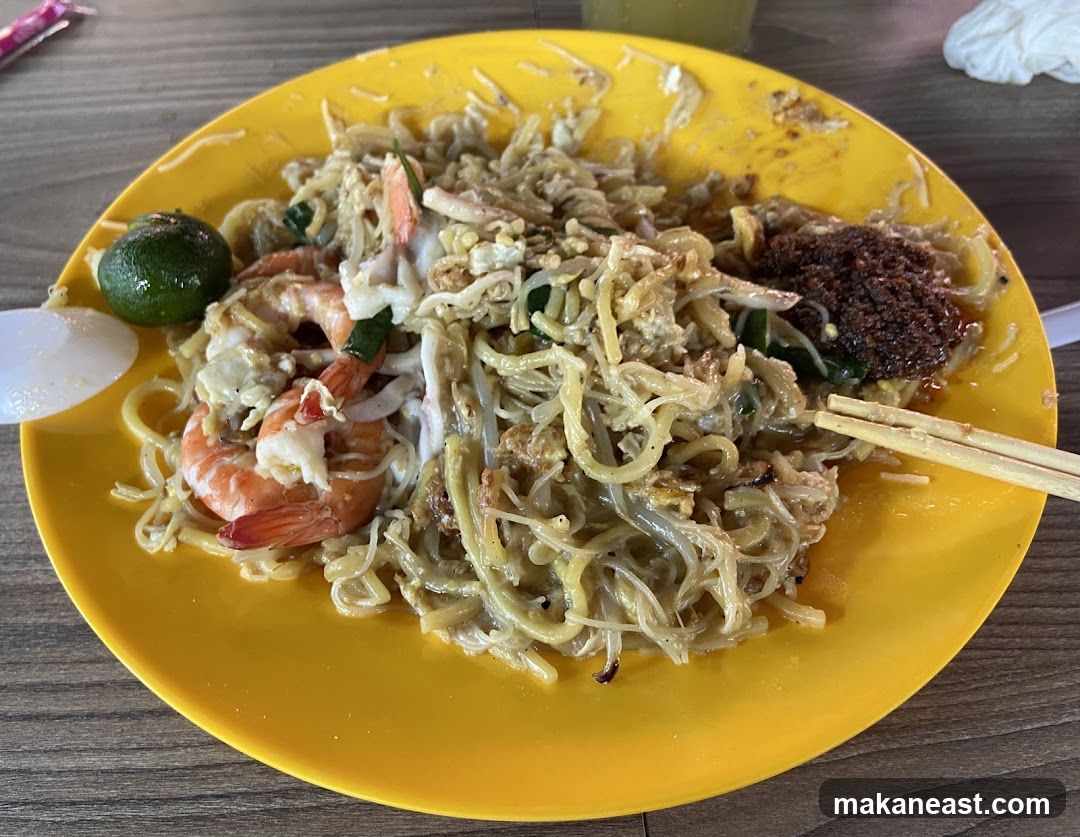 Plate of Noodles with Shrimp