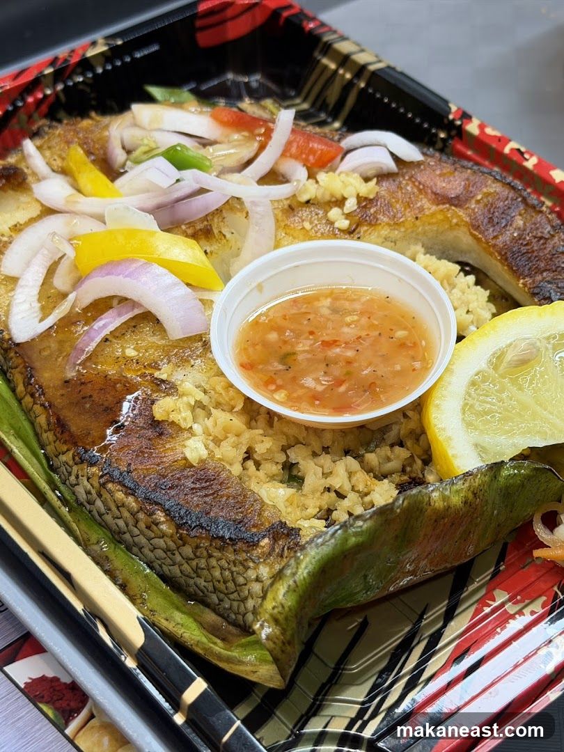 Grilled Fish with Rice and Sauce