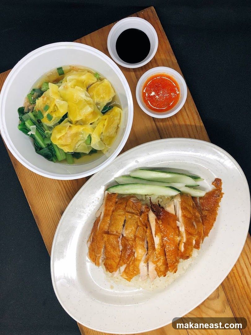 Chicken Rice and Wonton Noodle Soup