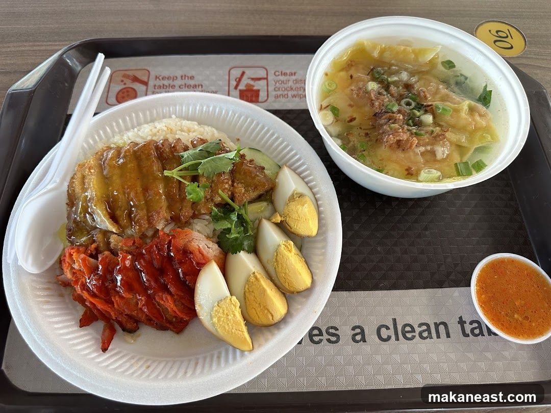 Food Tray with Rice and Soup