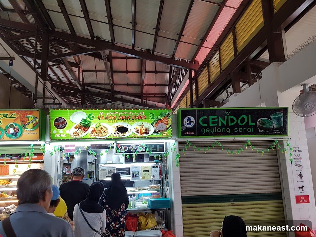 Food stalls in a market