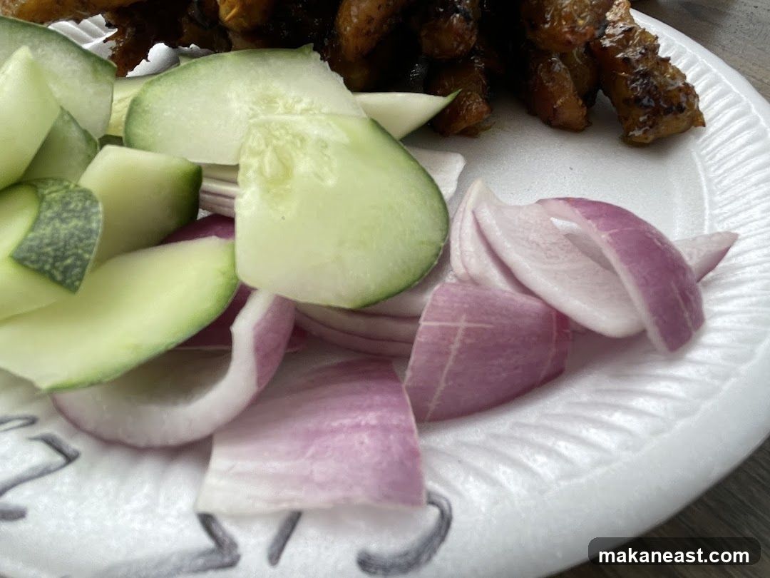 Skewers with Cucumber and Onion