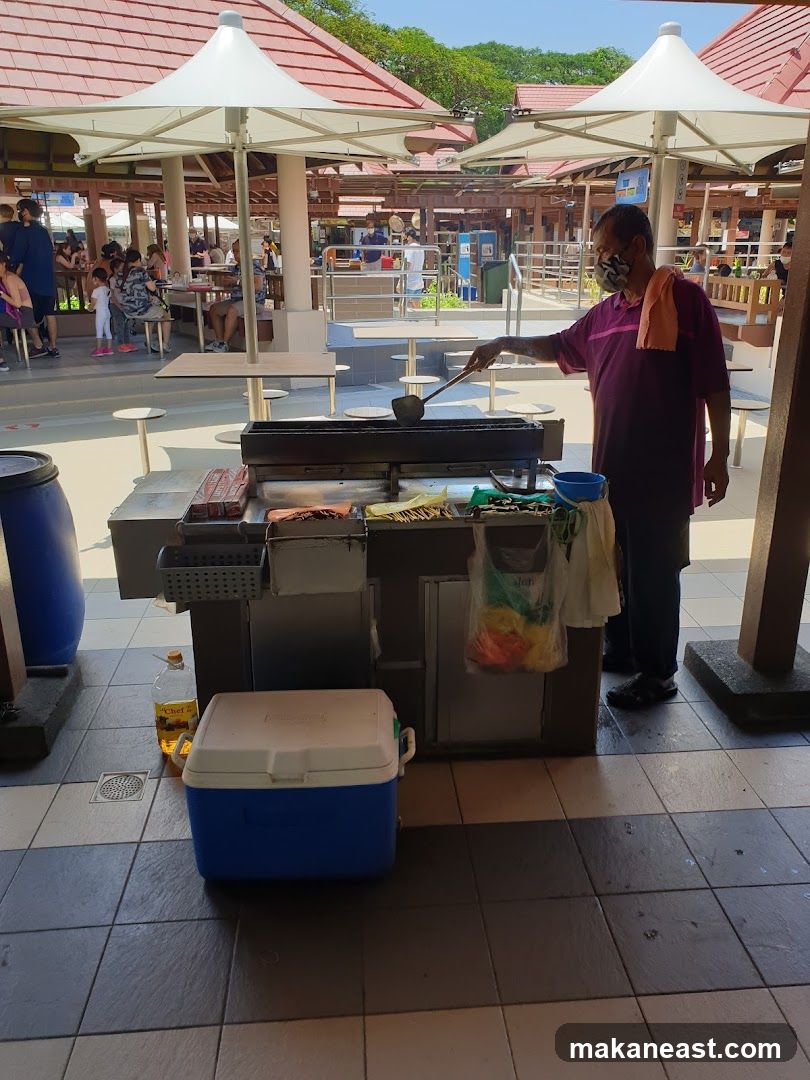 Food stall with a cook
