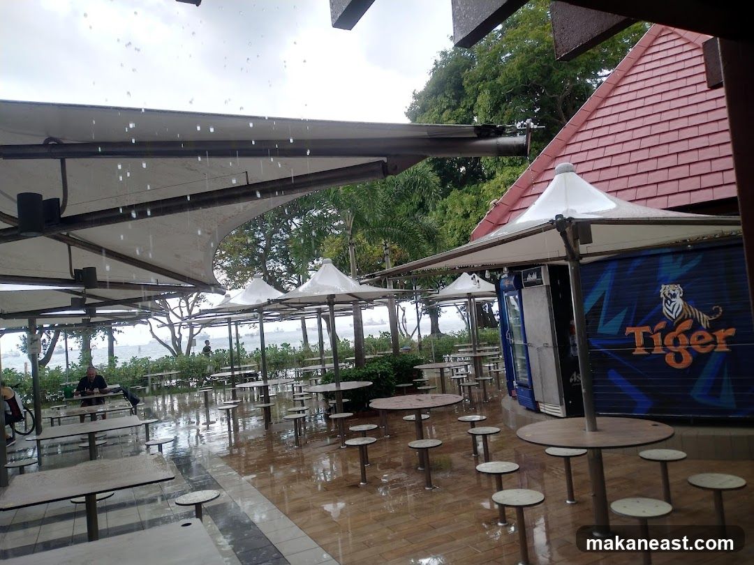 Outdoor Seating Area in Rain